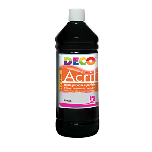 ACRILICO DECO ML.250 - NERO (min.ord.6 o multipli)