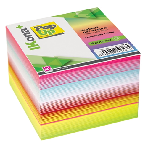 POP-UP - CUBO CARTA FG.740 - MM.95X95 - RAINBOW (min.ord.6 o multipli)