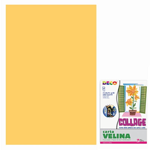 VELINA CM.50X76 - BUSTA 24 FG. - GIALLO GIRASOLE