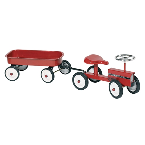 TRATTORE IN METALLO CON RIMORCHIO CM.122