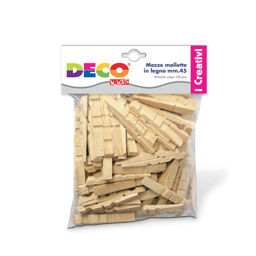 MEZZE MOLLETTE IN LEGNO MM. 45 - BUSTA 100 PZ. (min.ord.5 o multipli)