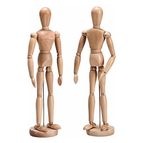 MANICHINO LEGNO CM. 31 CON BASE - UOMO