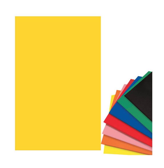 10 FOGLI CARTA VELLUTATA CM. 50x70 - GIALLO