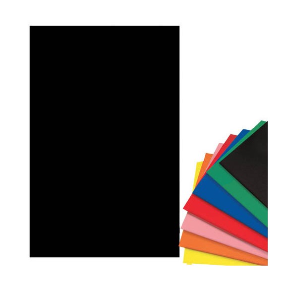 10 FOGLI CARTA VELLUTATA CM. 50x70 - NERO