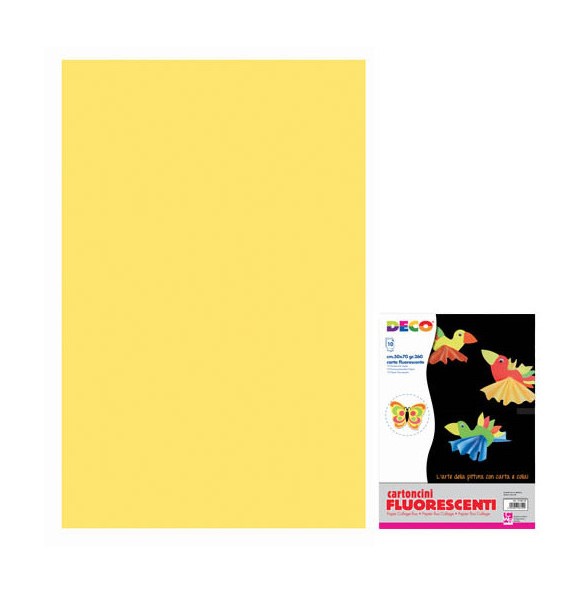 CARTONCINO  FLUORESCENTE CM. 50X70 - GIALLO - CONF.10 FG.
