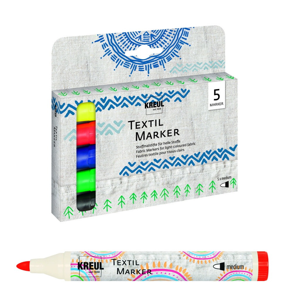 KREUL - MARKER PER TESSUTI - SET 5       CLASSIC