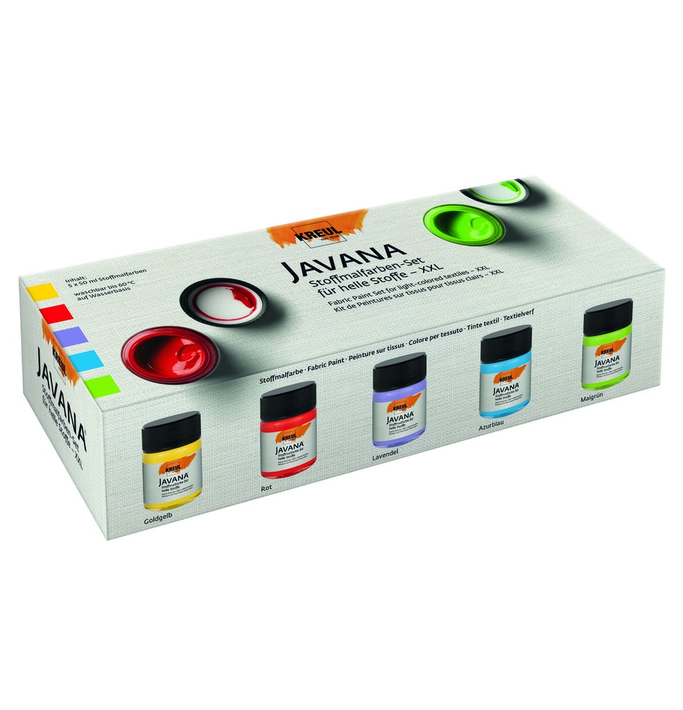 KREUL - JAVANA VERNICE TESSUTI CHIARI    XXL 50 ML - SET 5 CLASSIC