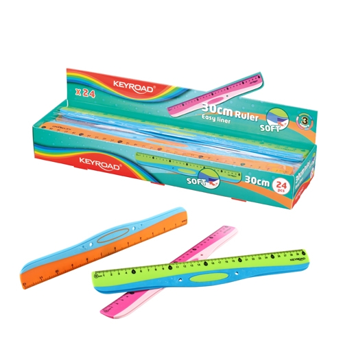 RIGHELLO "SOFT GRIP" CM.30 - IN BLISTER (min.ord.24 o multipli)