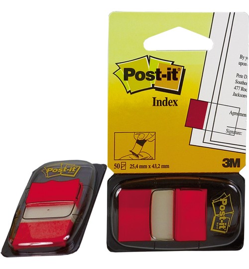 POST-IT INDEx 680-1 mm 25,4x43,2 Rosso