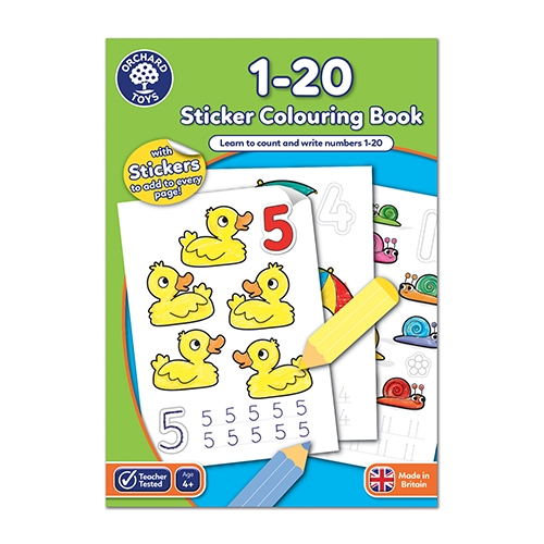 ALBUM DA COLORARE CON STICKERS - NUMERI 1/20