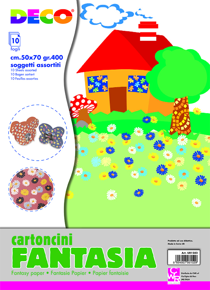 CARTONCINO FANTASIA  CM.50X70 - CONF. 10 FG.