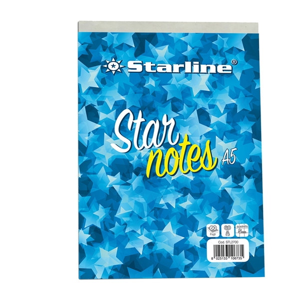 Blocco Note A5 15x21cm 5mm 60gr 60Fg StarNotes Starline