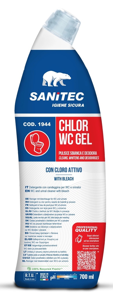 SAN CLORO WC GEL 700ML. Disincrostante con candeggina