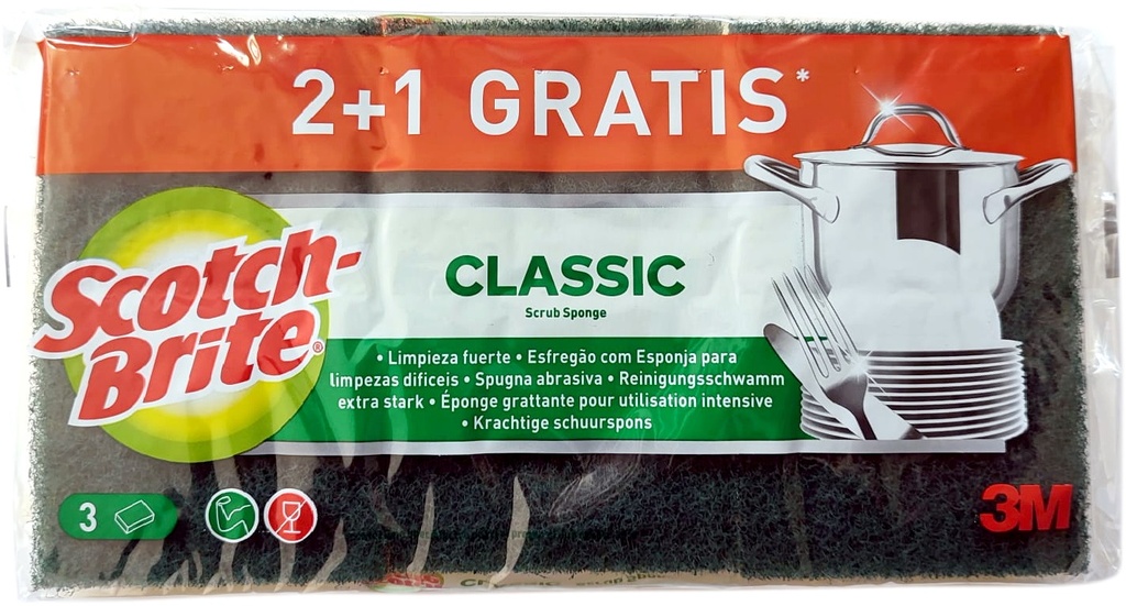 Spugna + Retina SCOTCH BRITE Cf. 3 Pz.