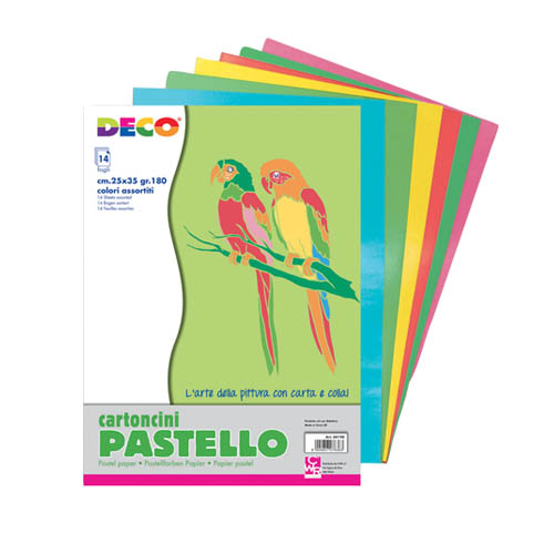 CARTONCINI PASTELLO - CONF. 14 FOGLI CM.25X35 (min.ord.5 o multipli)