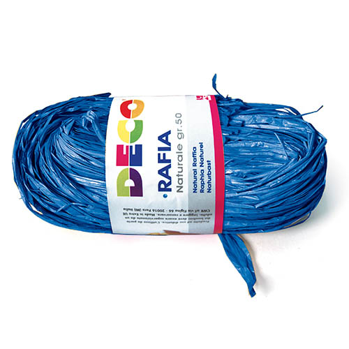 RAFIA NATURALE - PACCHETTO GR.50 - BLU ROI (min.ord.6 o multipli)