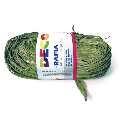 RAFIA NATURALE - PACCHETTO GR.50 - VERDE SALVIA (min.ord.6 o multipli)
