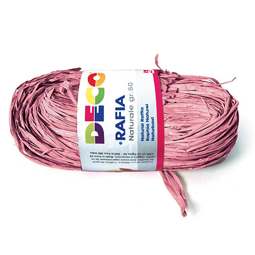 RAFIA NATURALE - PACCHETTO GR.50 - ROSA (min.ord.6 o multipli)