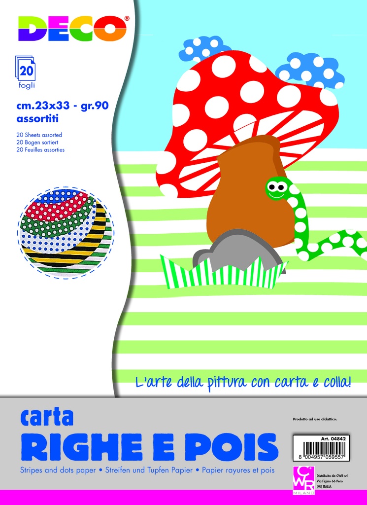 CARTA RIGHE/POIS CM.23x33 - CONF. 20 FG. - ASS. (min.ord.5 o multipli)