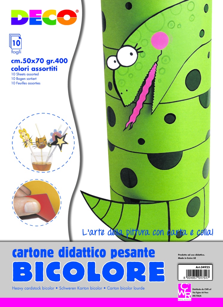 CARTONCINI CM.50x70 GR.400 - CONF. 10 PZ. - COL. ASS.