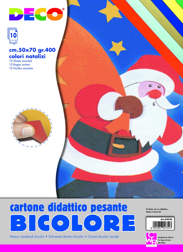 CARTONCINI CM.50x70 GR.400 - CONF. 10 PZ. - COL.NATAL.