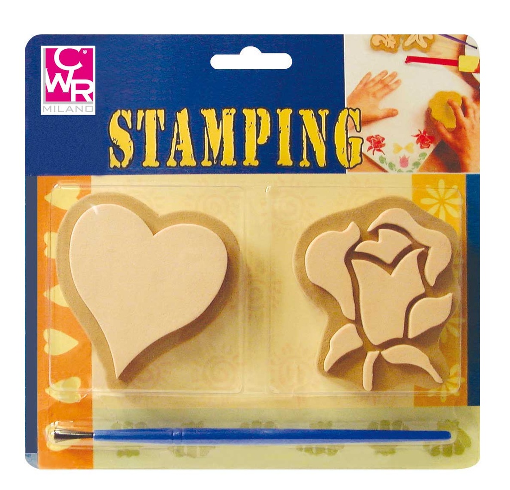 TIMBRI DECORATIVI - CONF. 2 PZ. - ROSA/CUORE (min.ord.3 o multipli)