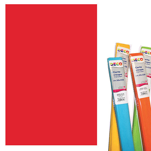 CARTA CRESPA GR.40 - ROTOLO CM.50X250 - ROSSO NATALE (min.ord.10 o multipli)
