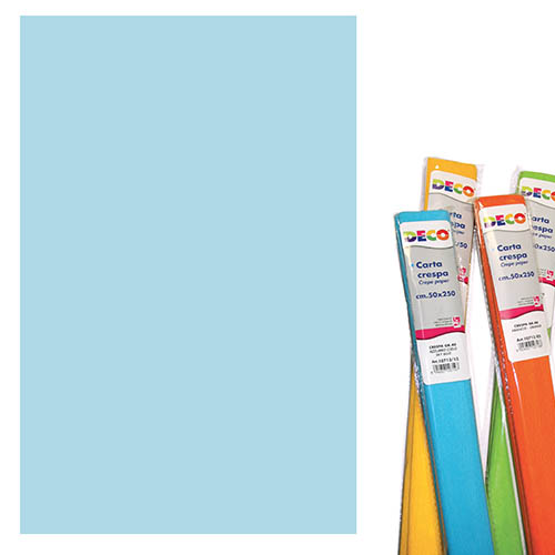 CARTA CRESPA GR.40 - ROTOLO CM.50X250 - AZZURRO TURCHESE (min.ord.10 o multipli)