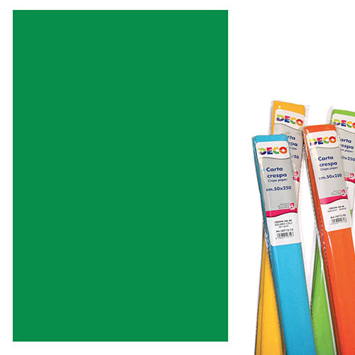 CARTA CRESPA GR.40 - ROTOLO CM.50X250 - VERDE BANDIERA (min.ord.10 o multipli)