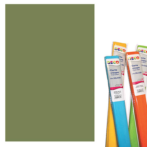 CARTA CRESPA GR.40 - ROTOLO CM.50X250 - VERDE MUSCHIO (min.ord.10 o multipli)