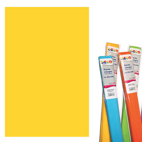 CARTA CRESPA - ROTOLO CM.50X250 - GIALLO FLUO (min.ord.10 o multipli)