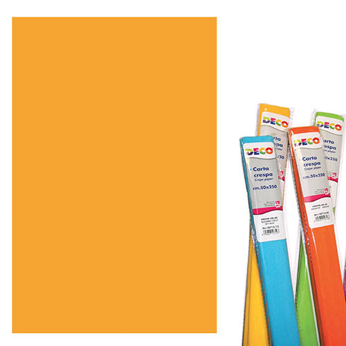CARTA CRESPA - ROTOLO CM.50X250 - ARANCIO FLUO (min.ord.10 o multipli)