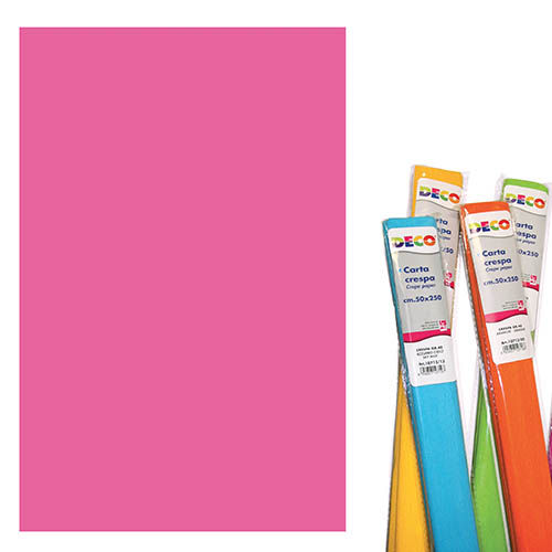 CARTA CRESPA - ROTOLO CM.50X250 - FUXIA FLUO (min.ord.10 o multipli)