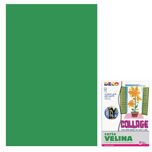 VELINA CM.50X76 - BUSTA 24 FG. - VERDE SCURO