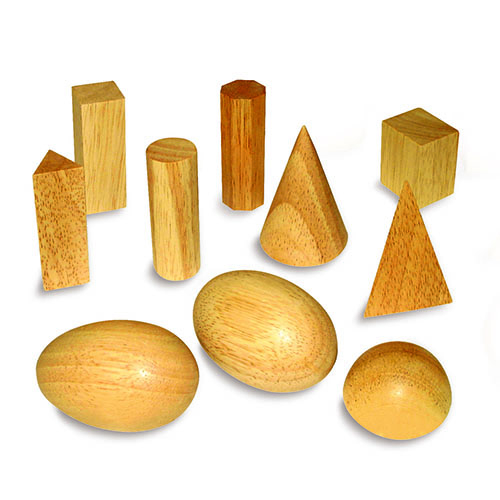 SOLIDI GEOMETRICI IN LEGNO - SET 10 PZ.