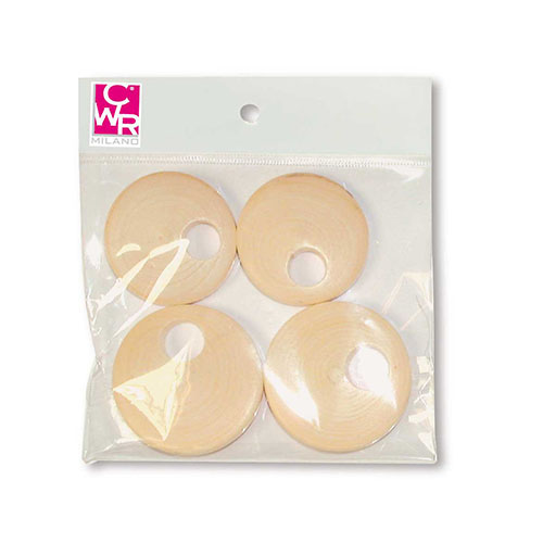 TONDI FORATI IN LEGNO - SET 4 PZ. (min.ord.4 o multipli)