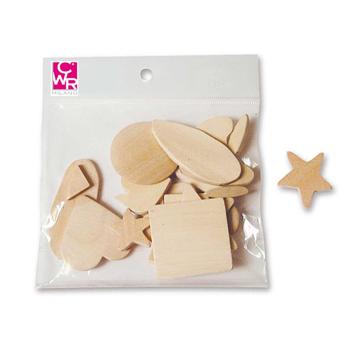 SOGGETTI ASSORTITI IN LEGNO - SET 24 PZ. (min.ord.4 o multipli)