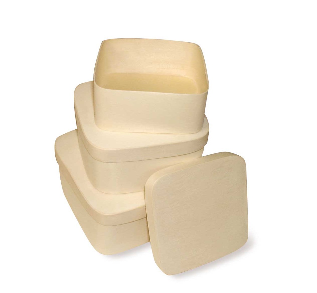 SCATOLE LEGNO QUADRATE - SET 3 PZ.