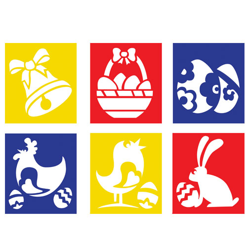 STENCIL CM.14X14 - SET 6 PZ. - PASQUA (min.ord.3 o multipli)