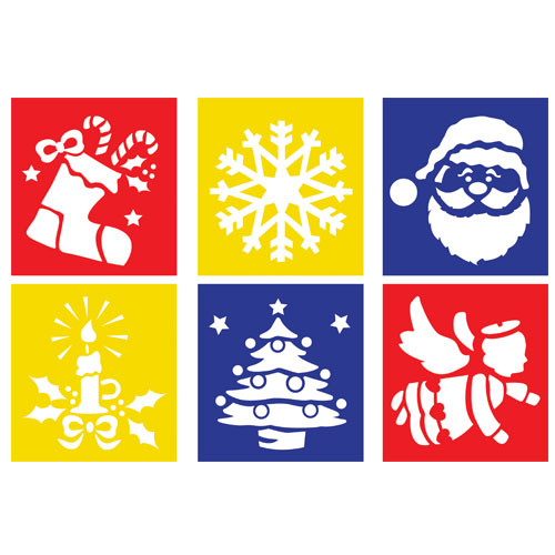 STENCIL CM.14X14 - SET 6 PZ. - NATALE (min.ord.3 o multipli)