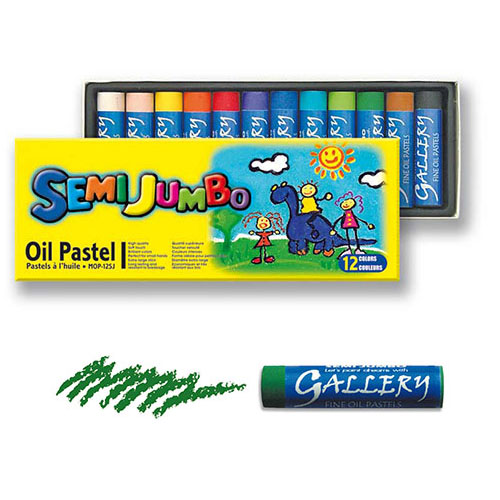 PASTELLI A OLIO TONDI "JUMBO" - SCATOLA 12 PZ. ASSORTITI