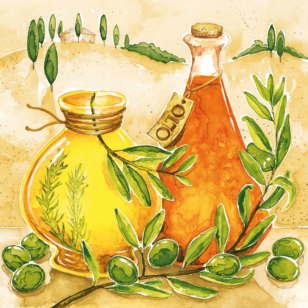 TOVAGLIOLI CM. 33X33 - CONF.20 PZ. - PAESAGGIO TOSCANO