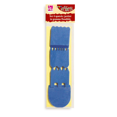 SPATOLE/PETTINI IN GOMMA EVA - SET 4 PZ. - FORME ASS. (min.ord.6 o multipli)