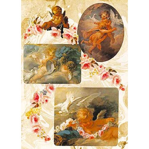 CARTA DECOUPAGE CM.50X70 - BUSTA 10 FG. - ANGELI