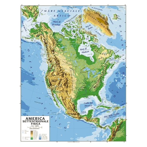CARTA GEOGRAFICA CM.100X140 - AMERICA SETTENTRION.