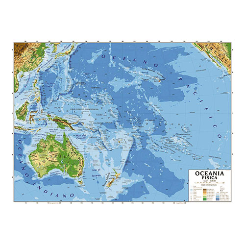CARTA GEOGRAFICA CM.100X140 - OCEANIA