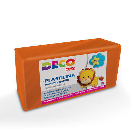 PLASTILINA - PANETTO GR.500  - ARANCIO (min.ord.12 o multipli)