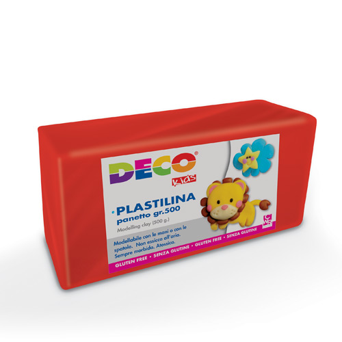 PLASTILINA - PANETTO GR.500  - ROSSO (min.ord.12 o multipli)