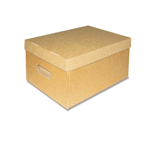 CASSETTA CONTENITORE IN CARTONE CM.35X25X17H CON COP. (min.ord.8 o multipli)