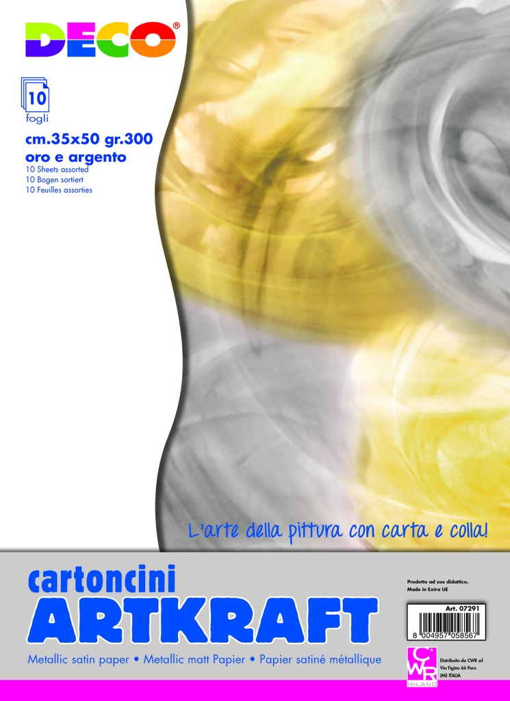 CART. GR.300 ARTKRAFT CM.35X50 - CONF.10 PZ. - ORO/ARG